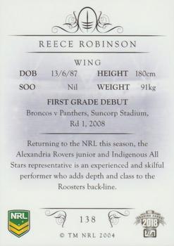 2018 NRL Elite #138 Reece Robinson Back